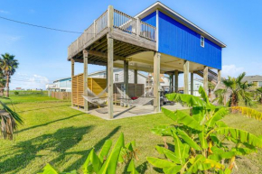 Walk to Beach Galveston Home with Golf Cart!